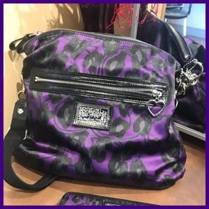 Coach Daisy Purple Silver Ocelot Crossbody Poppy
